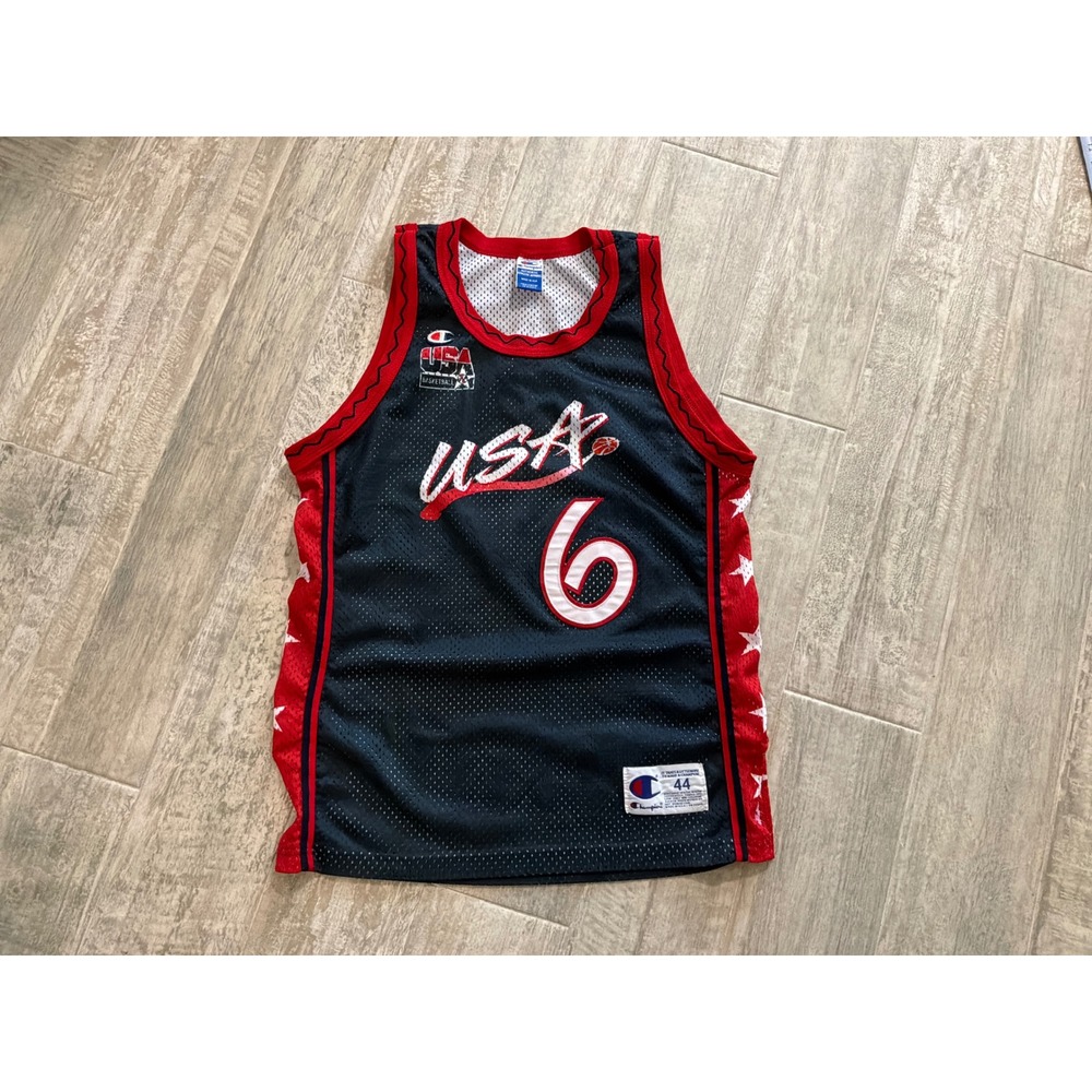 Champion USA Basketball Jersey Patrick Ewing 6 Dream Team Navy Blue Size 44